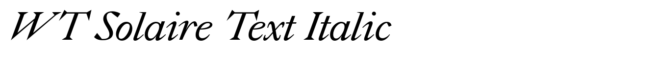 WT Solaire Text Italic